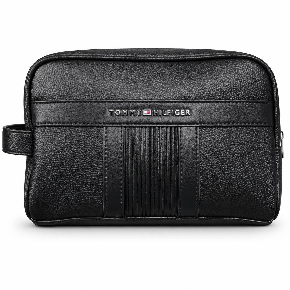 Tommy Hilfiger Textured Black Handbag with Side Handle
