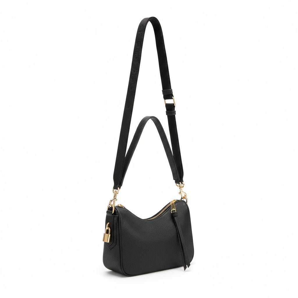 Marc Jacobs Black Signature Crescent Shoulder Bag