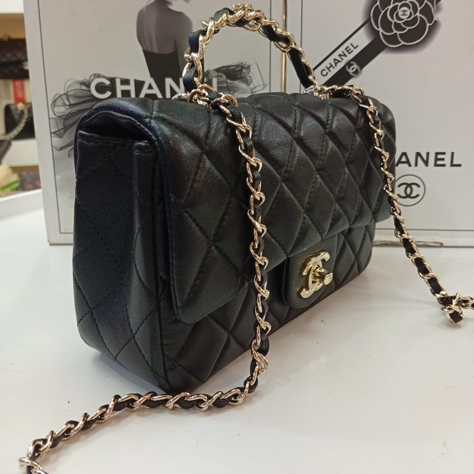 Chanel Quilted Mirror Original Microfiber Handbag
