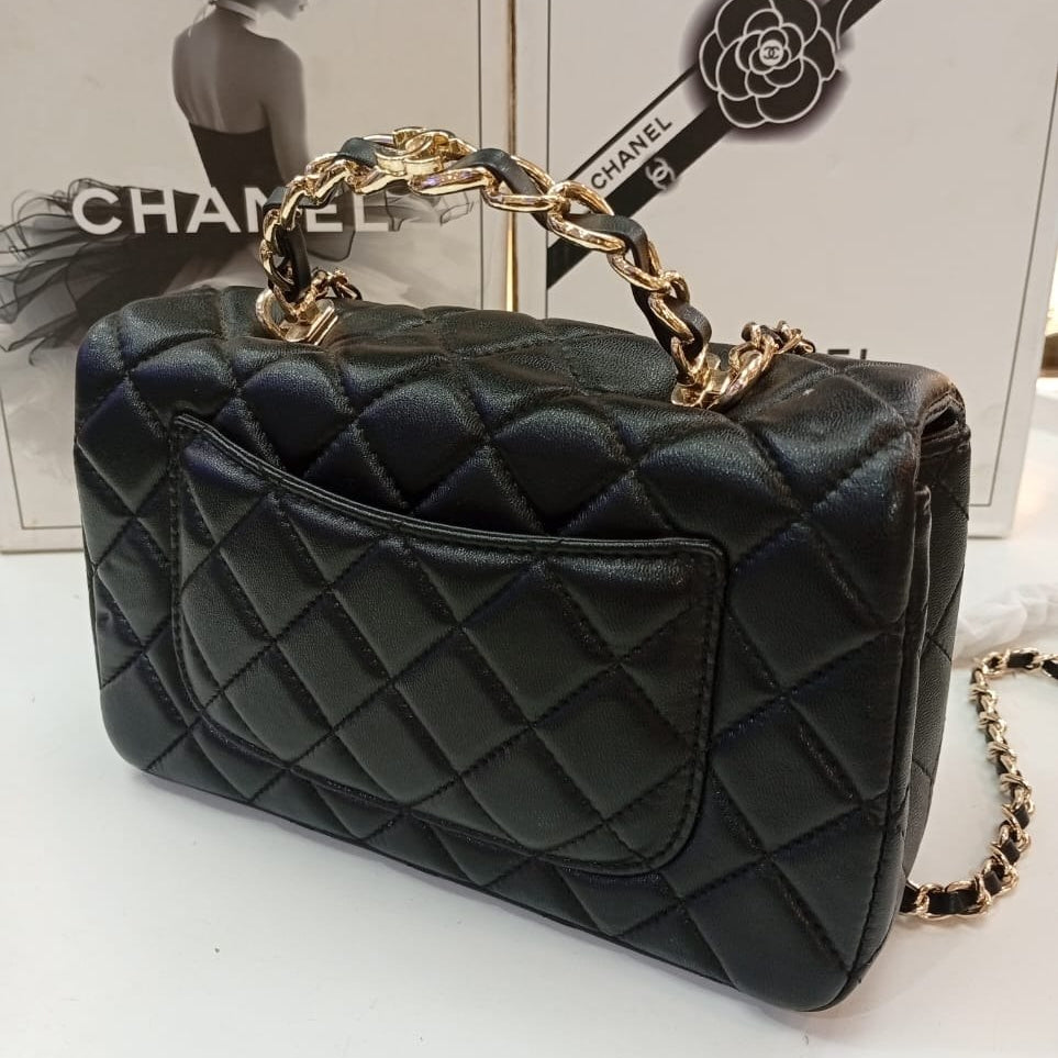 Chanel Quilted Mirror Original Microfiber Handbag