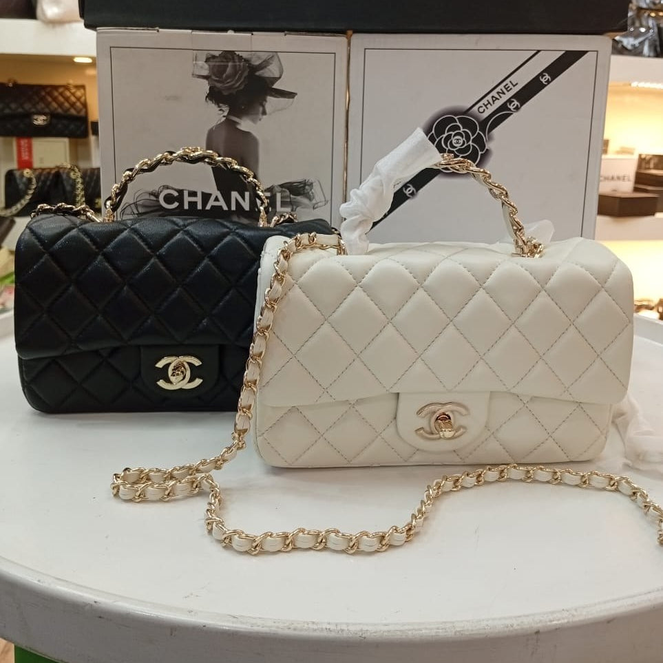 Chanel Quilted Mirror Original Microfiber Handbag