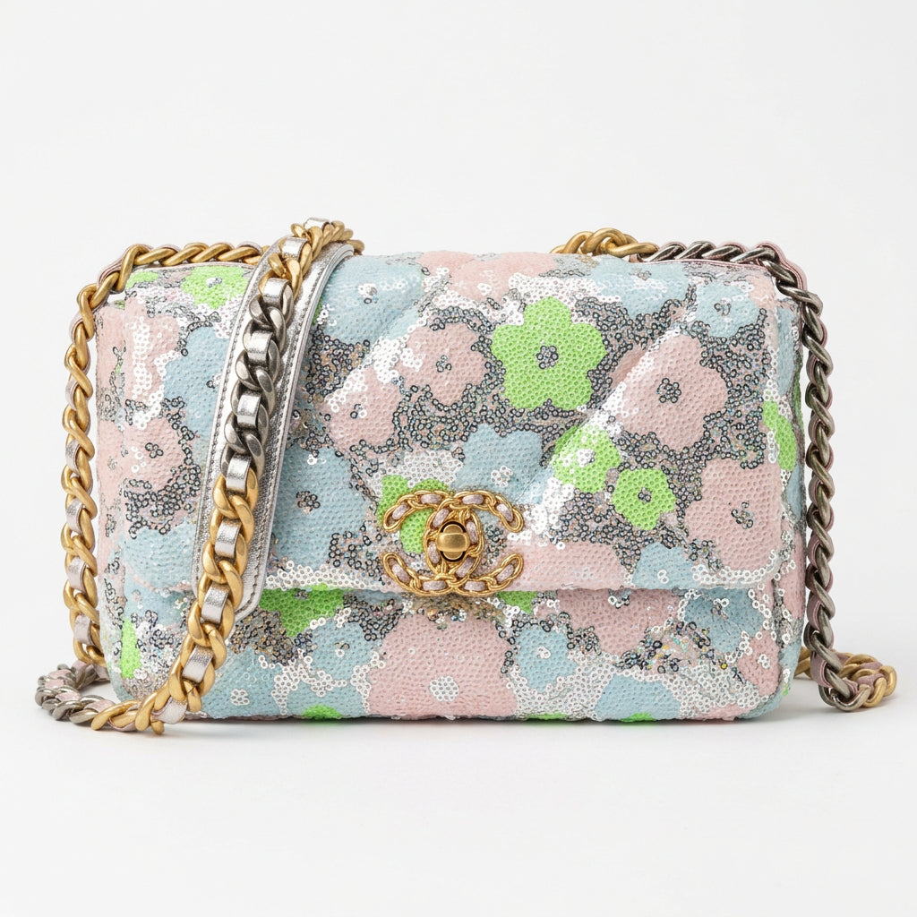 Chanel Mirror Original Multi Color Sequin Crossbody Bag