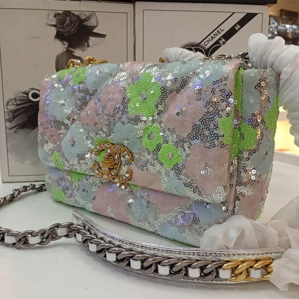 Chanel Mirror Original Multi Color Sequin Crossbody Bag