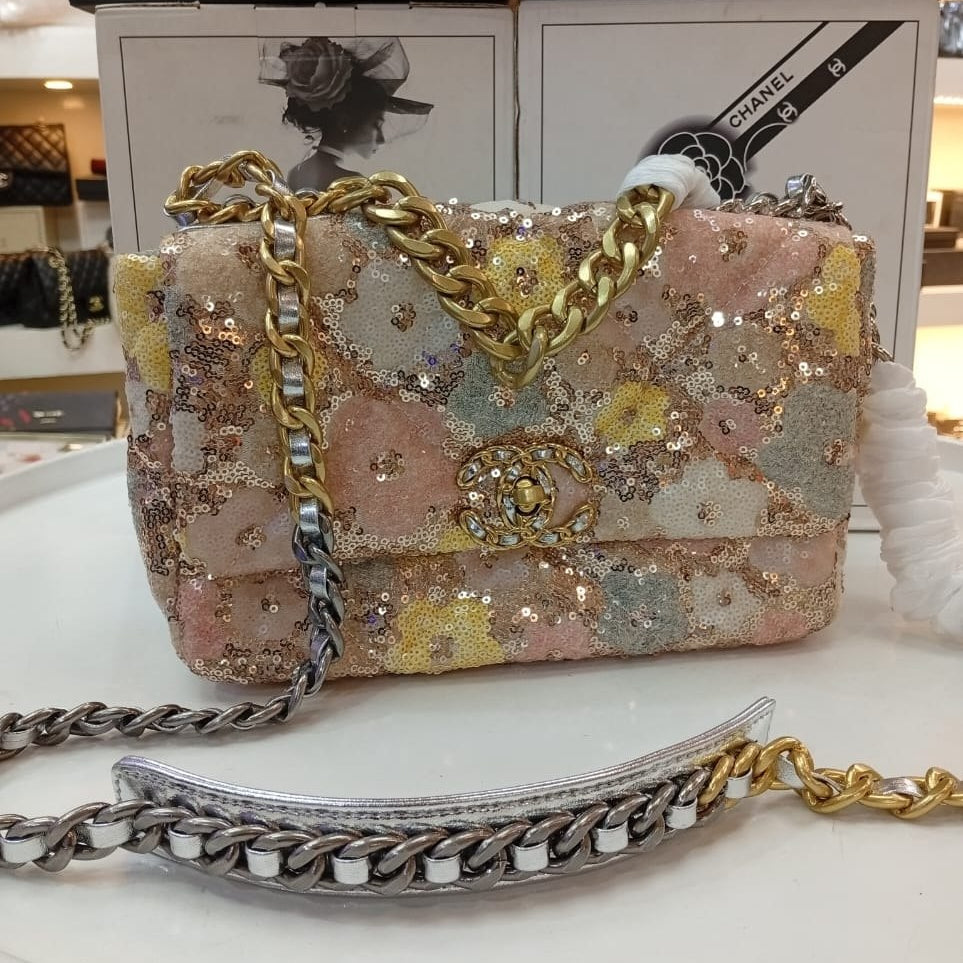Chanel Mirror Original Multi Color Sequin Crossbody Bag