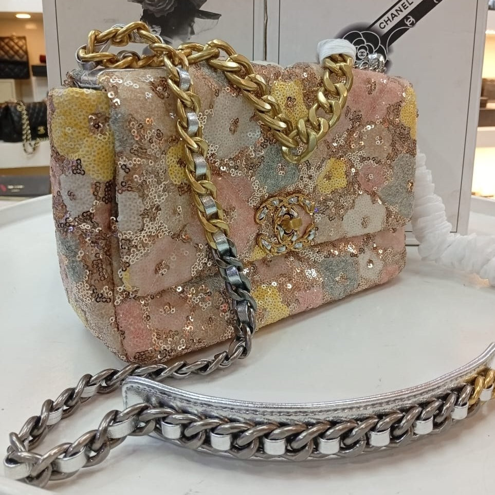 Chanel Mirror Original Multi Color Sequin Crossbody Bag