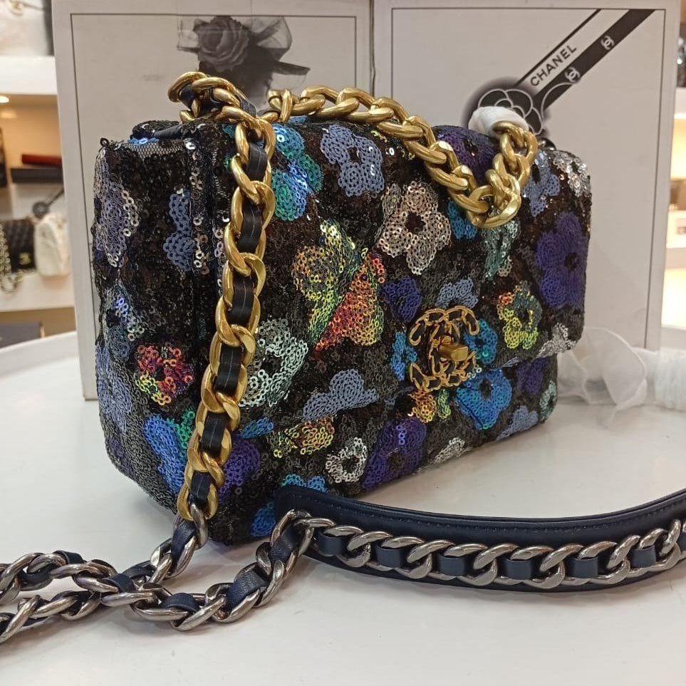 Chanel Mirror Original Multi Color Sequin Crossbody Bag