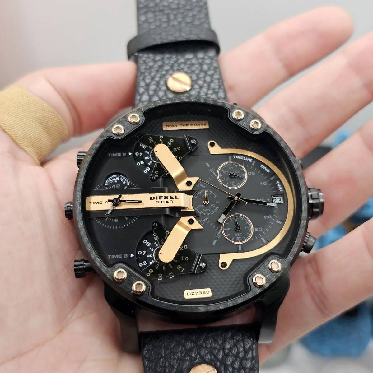 Diesel Mr. Daddy 2.0 Black Textured Chronograph Watch