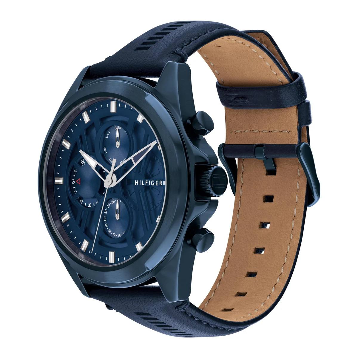 Tommy Hilfiger Blue Leather & Steel Watch ⌚💙