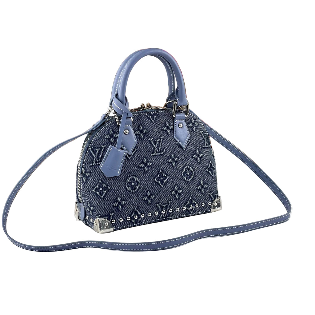 Louis Vuitton Alma BB Monogram Denim Studded Handbag 👜💙✨