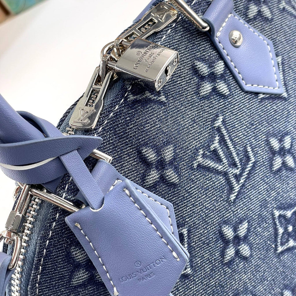 Louis Vuitton Alma BB Monogram Denim Studded Handbag 👜💙✨