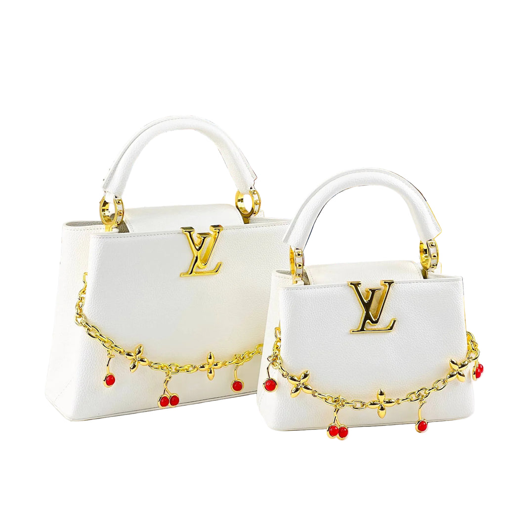 Louis Vuitton Capucines Handbag with Cherry Charm 🍒✨👜