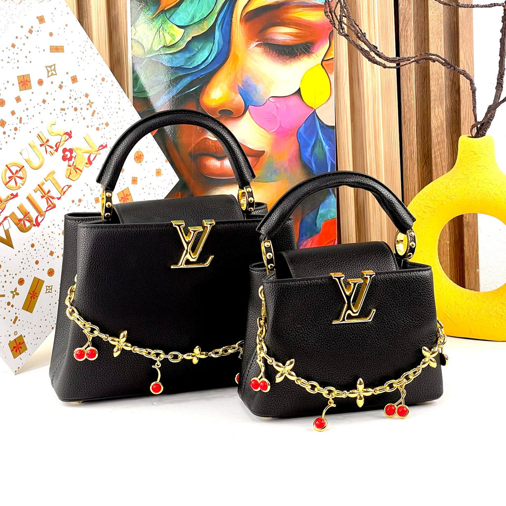 Louis Vuitton Capucines Handbag with Cherry Charm 🍒✨👜