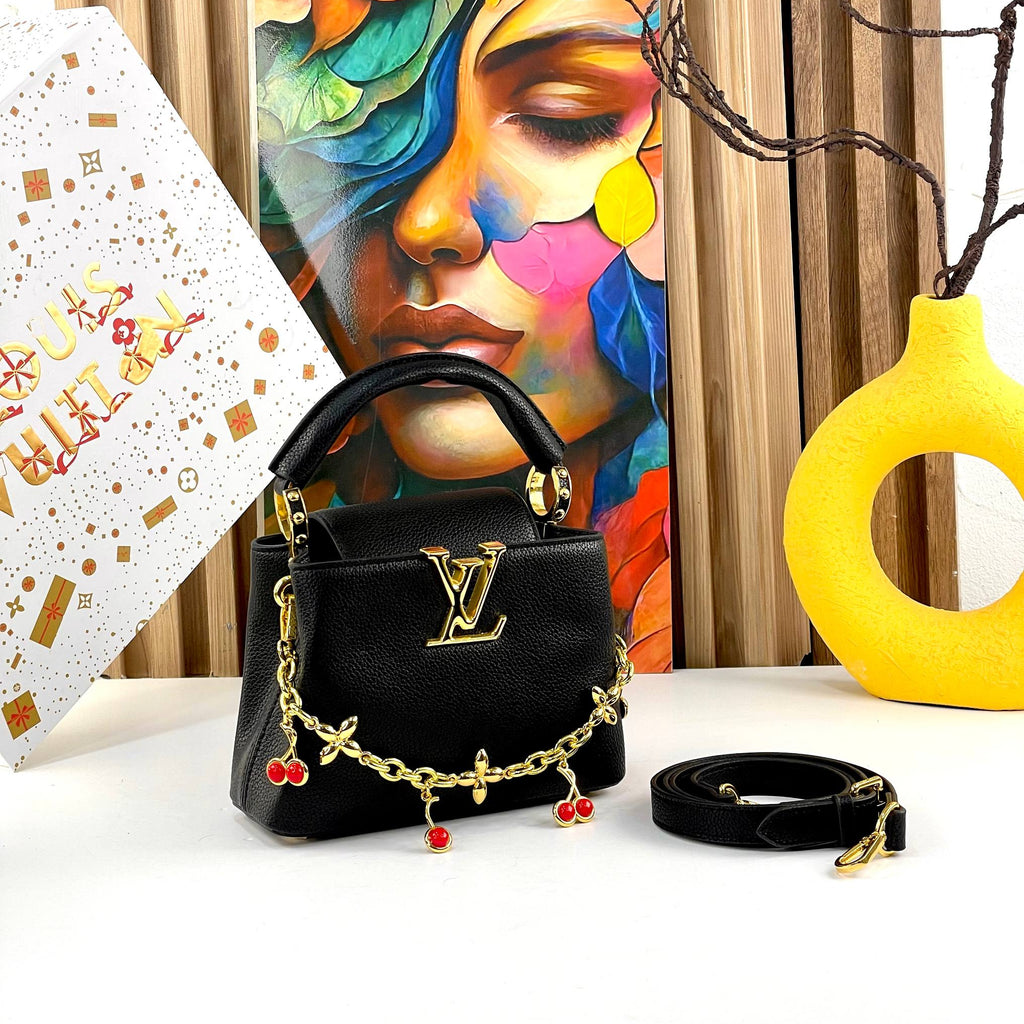 Louis Vuitton Capucines Handbag with Cherry Charm 🍒✨👜