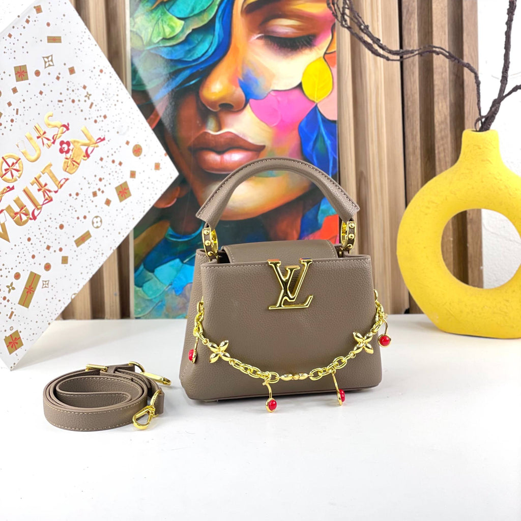Louis Vuitton Capucines Handbag with Cherry Charm 🍒✨👜