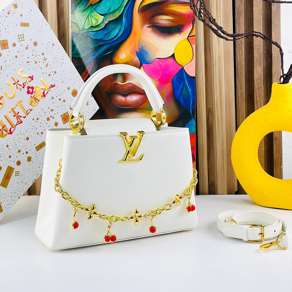 Louis Vuitton Capucines Handbag with Cherry Charm 🍒✨👜