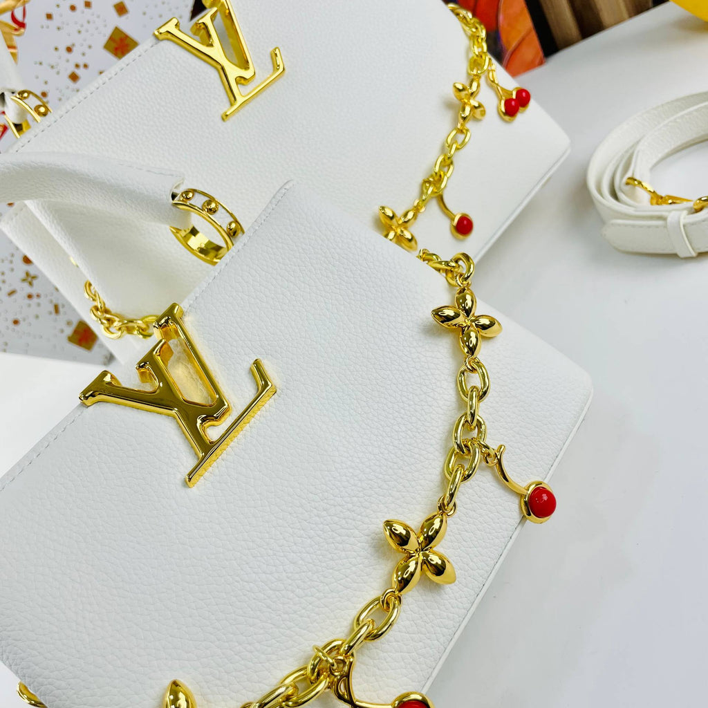 Louis Vuitton Capucines Handbag with Cherry Charm 🍒✨👜