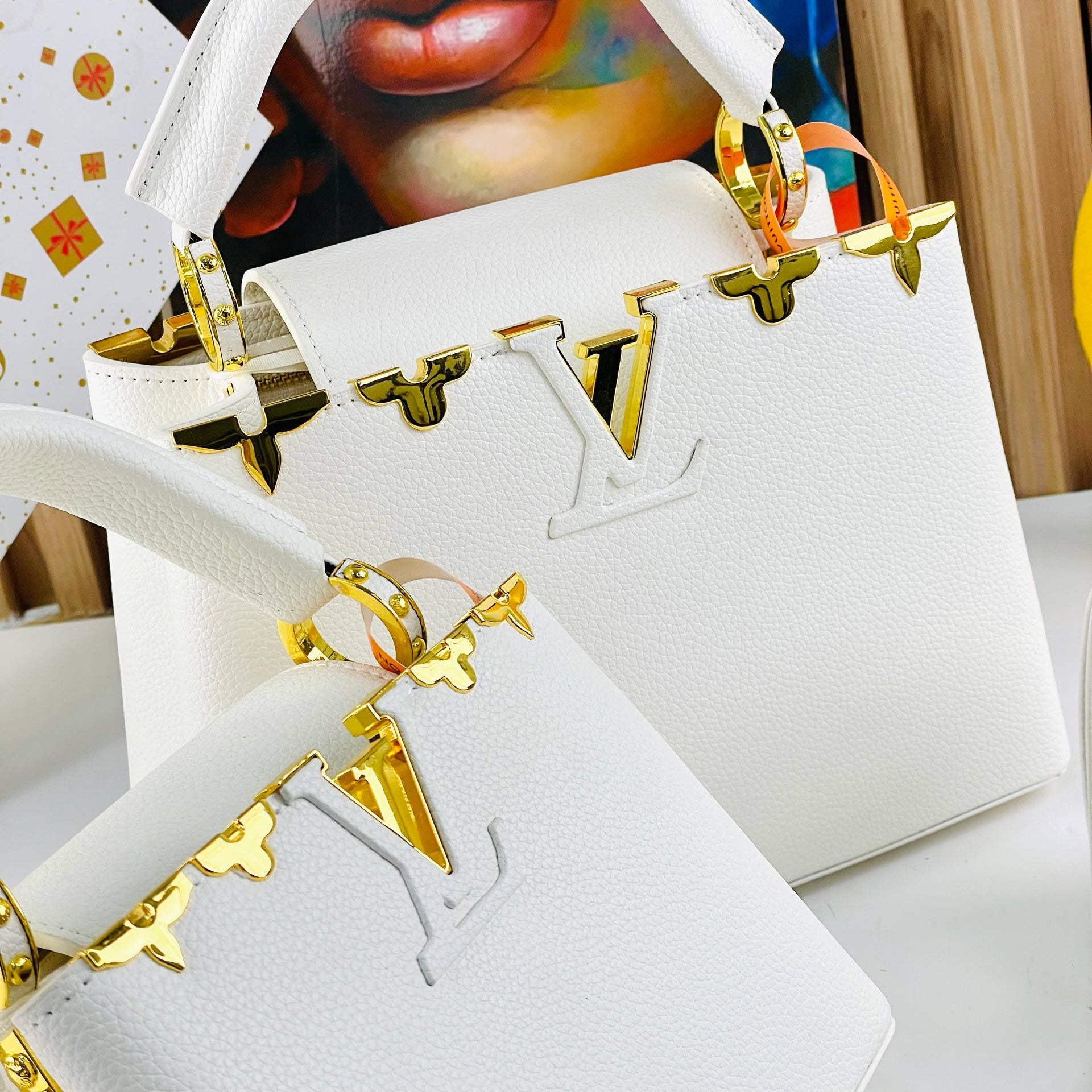 Louis Vuitton Capucines Leather Handbags with Gold Hardware 👜✨🖤
