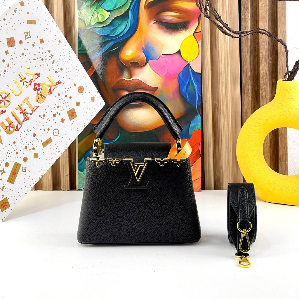 Louis Vuitton Capucines Leather Handbags with Gold Hardware 👜✨🖤