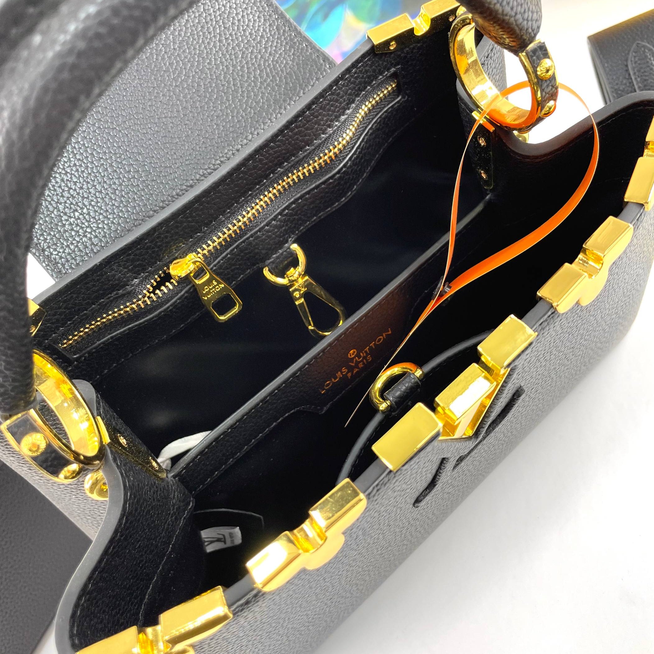 Louis Vuitton Capucines Leather Handbags with Gold Hardware 👜✨🖤