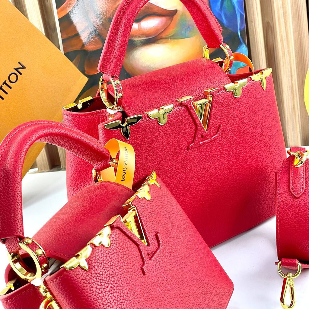Louis Vuitton Capucines Leather Handbags with Gold Hardware 👜✨🖤