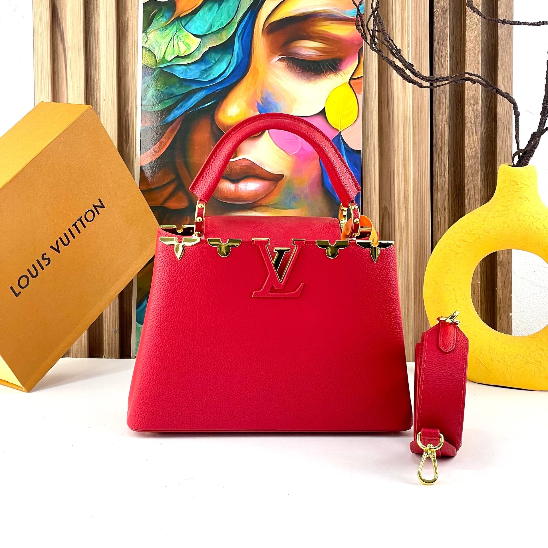Louis Vuitton Capucines Leather Handbags with Gold Hardware 👜✨🖤