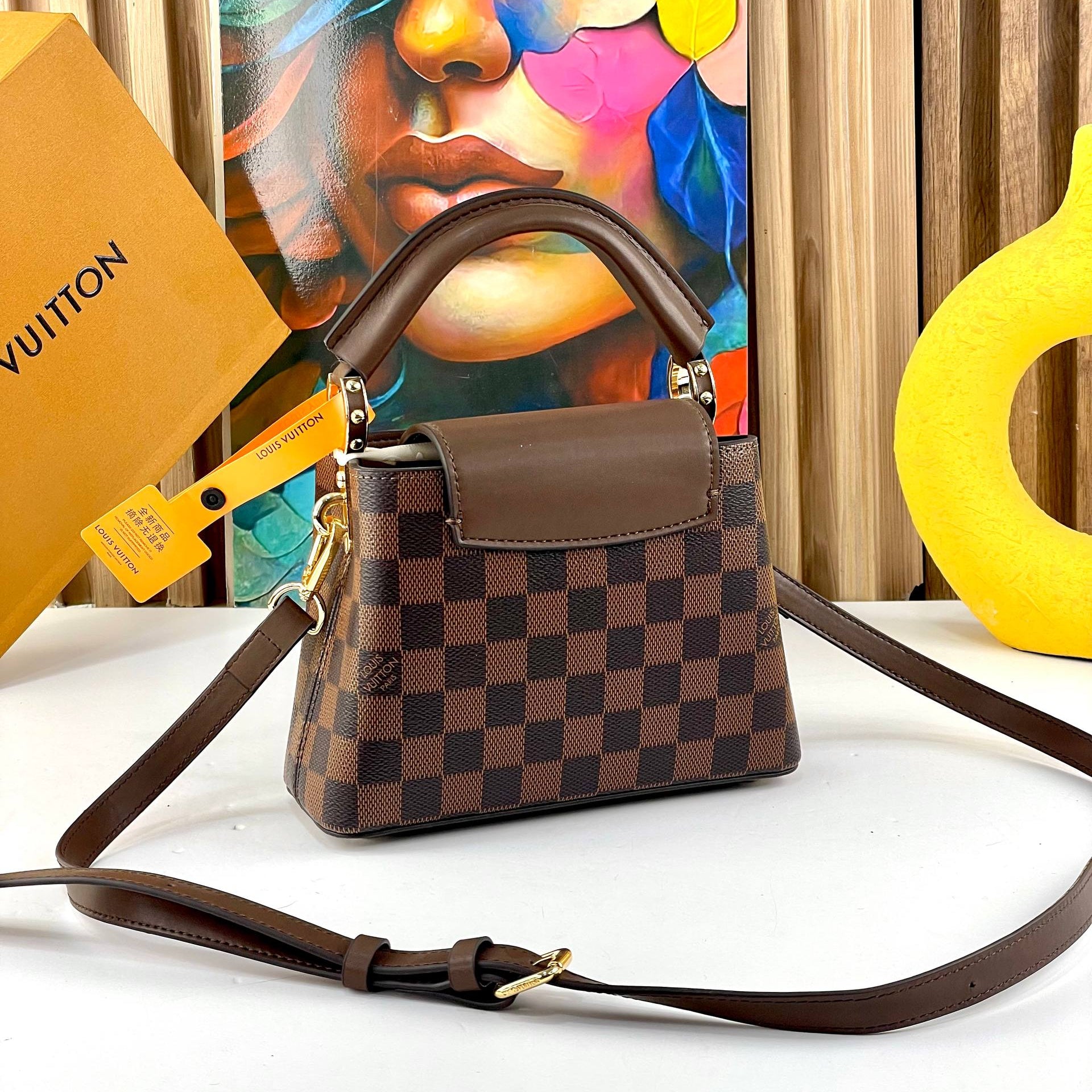 Louis Vuitton Damier Ebene Capucines Top Handle Bag 👜✨🤎