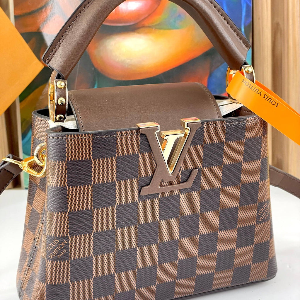 Louis Vuitton Damier Ebene Capucines Top Handle Bag 👜✨🤎