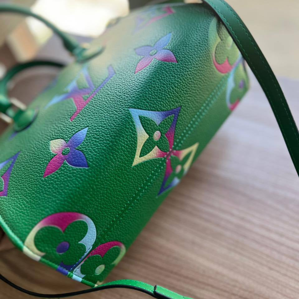 Gradient Monogram Satchel in Vibrant Green 👜✨