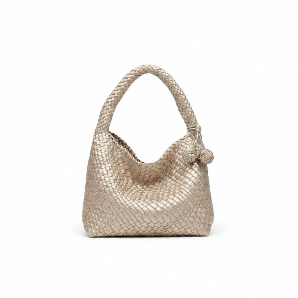 Bottega Style Woven Knot Handbag in Metallic Gold ✨👜