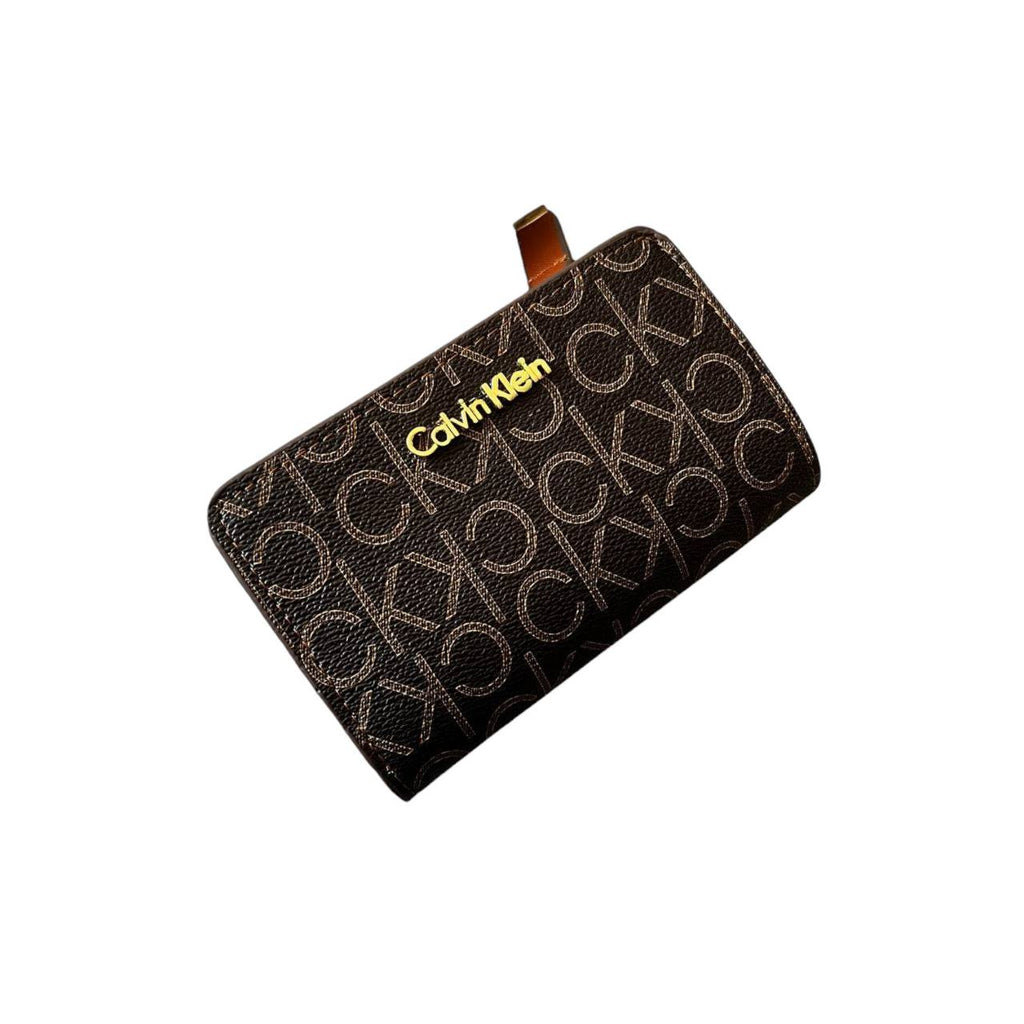 Calvin Klein Monogram Snap Wallet in Brown and Beige 👜✨