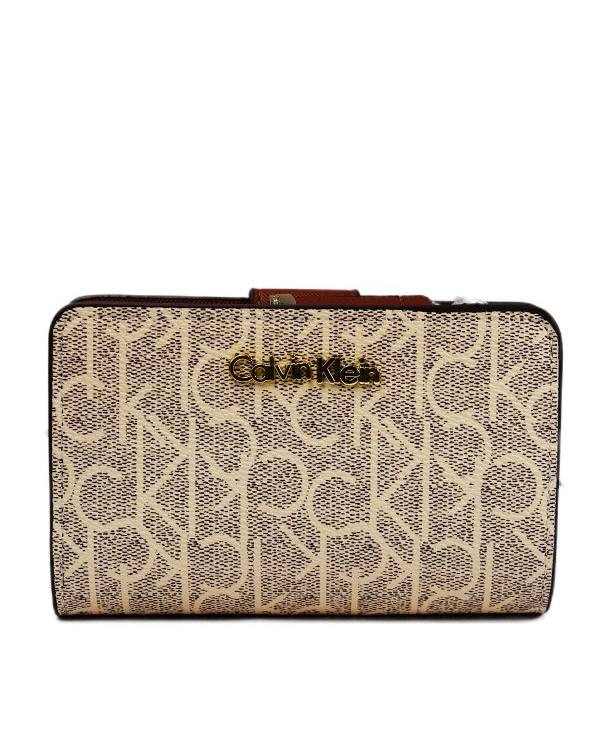 Calvin Klein Monogram Snap Wallet in Brown and Beige 👜✨