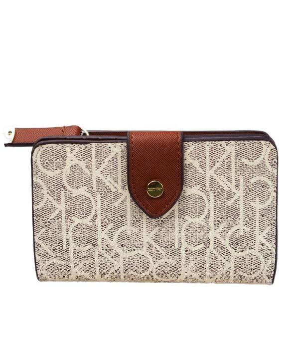 Calvin Klein Monogram Snap Wallet in Brown and Beige 👜✨