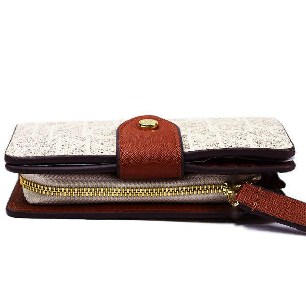 Calvin Klein Monogram Snap Wallet in Brown and Beige 👜✨