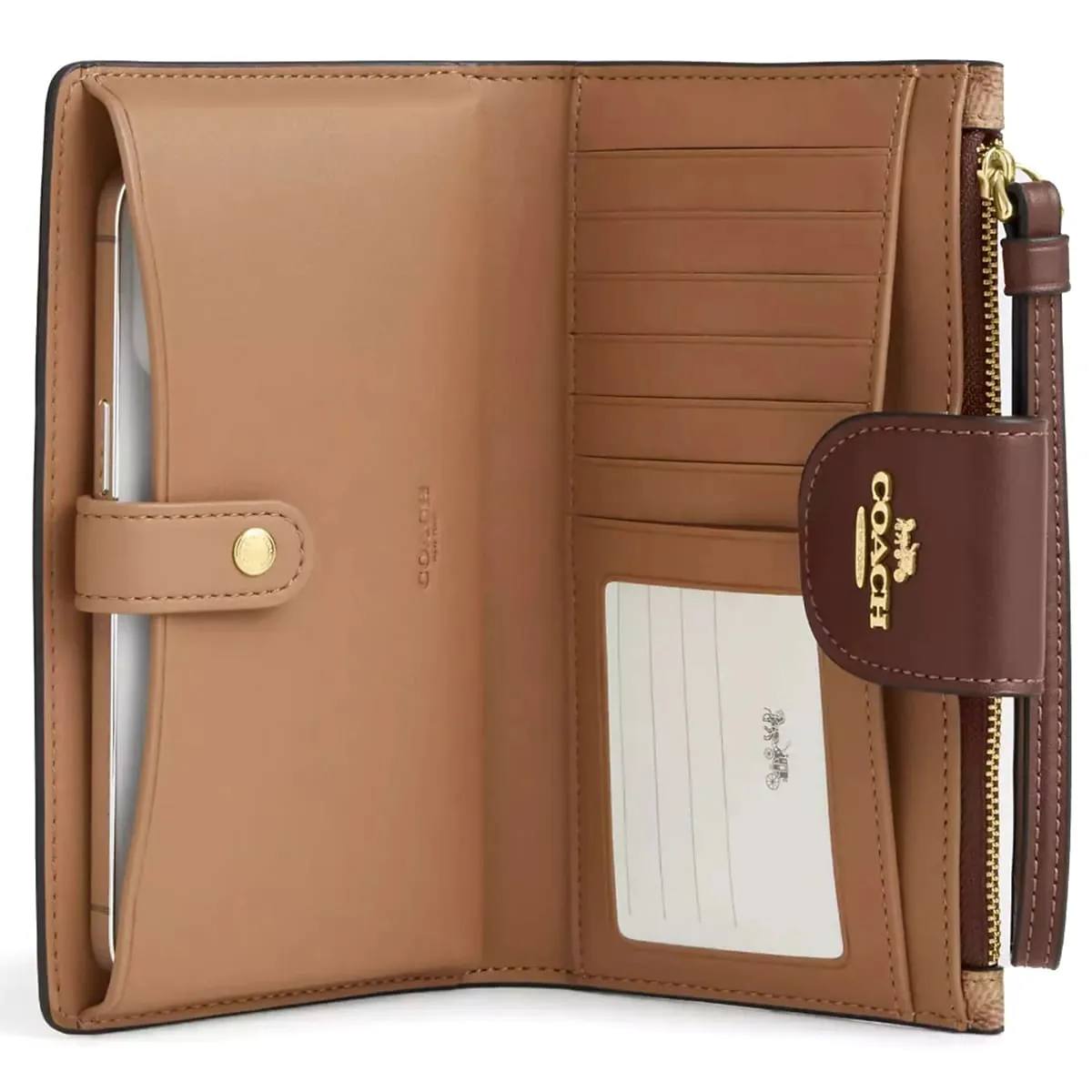 Coach Signature Canvas Wristlet Wallet in Brown 👜✨