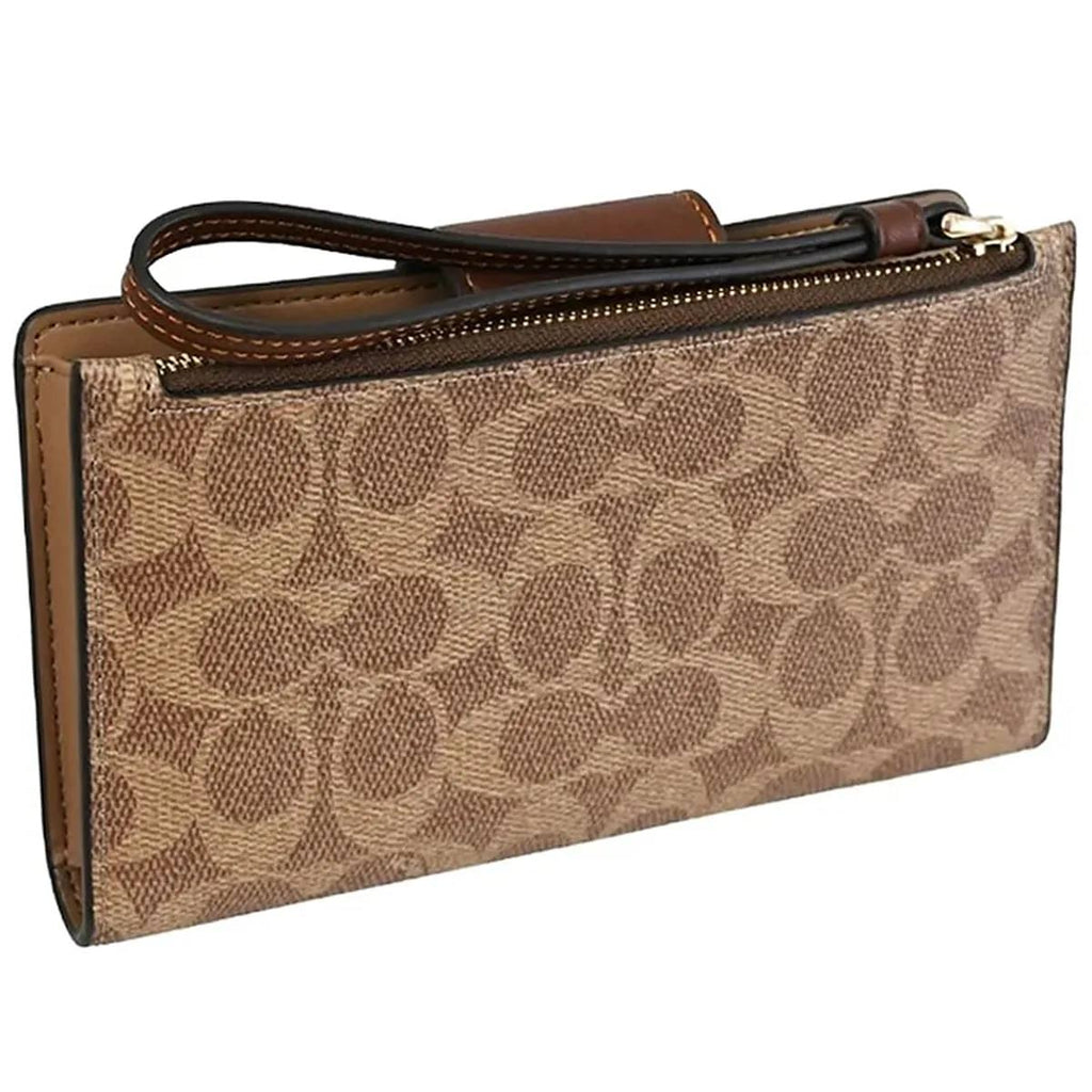 Coach Signature Canvas Wristlet Wallet in Brown 👜✨