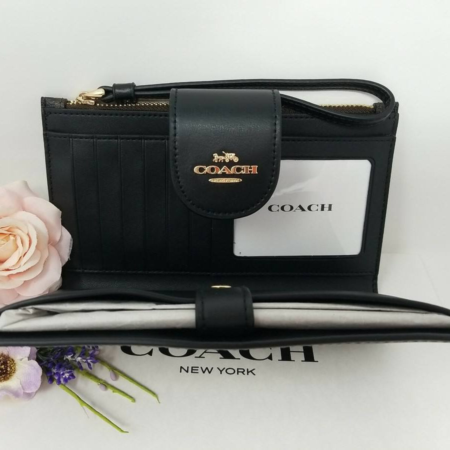 Coach Signature Canvas Wristlet Wallet in Brown 👜✨