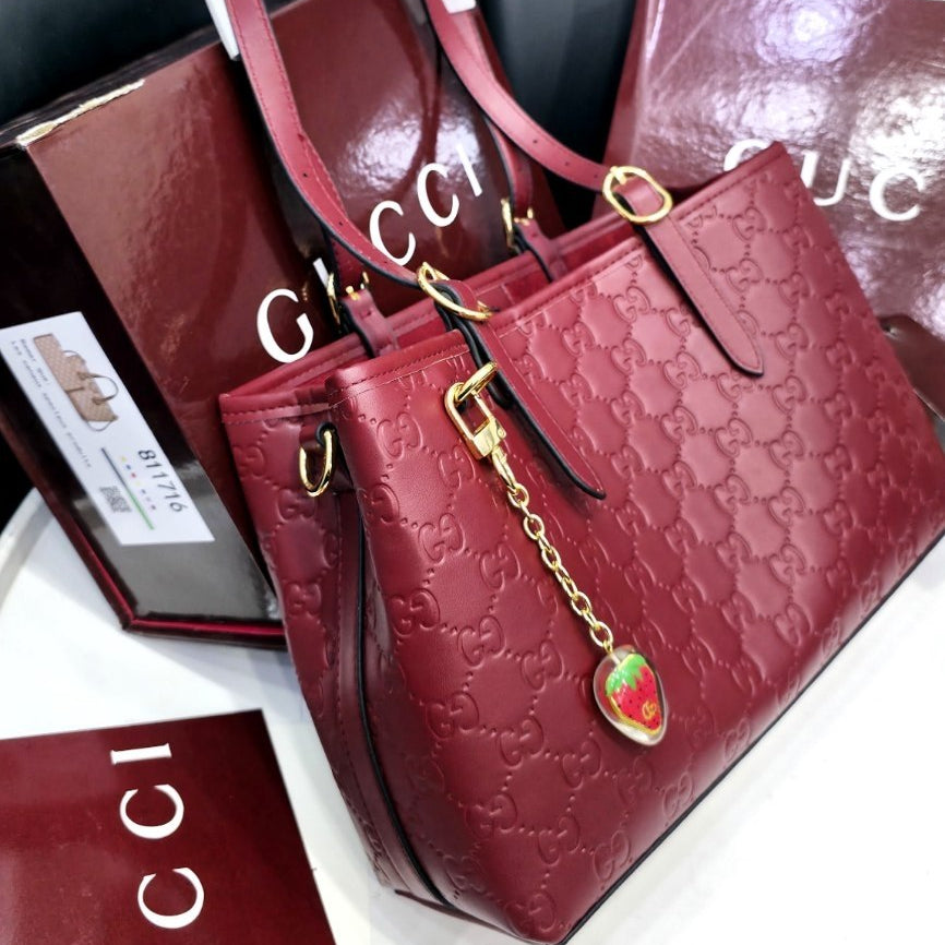 Gucci Mirror Original Embossed PU Leather Handbag 🍓👜