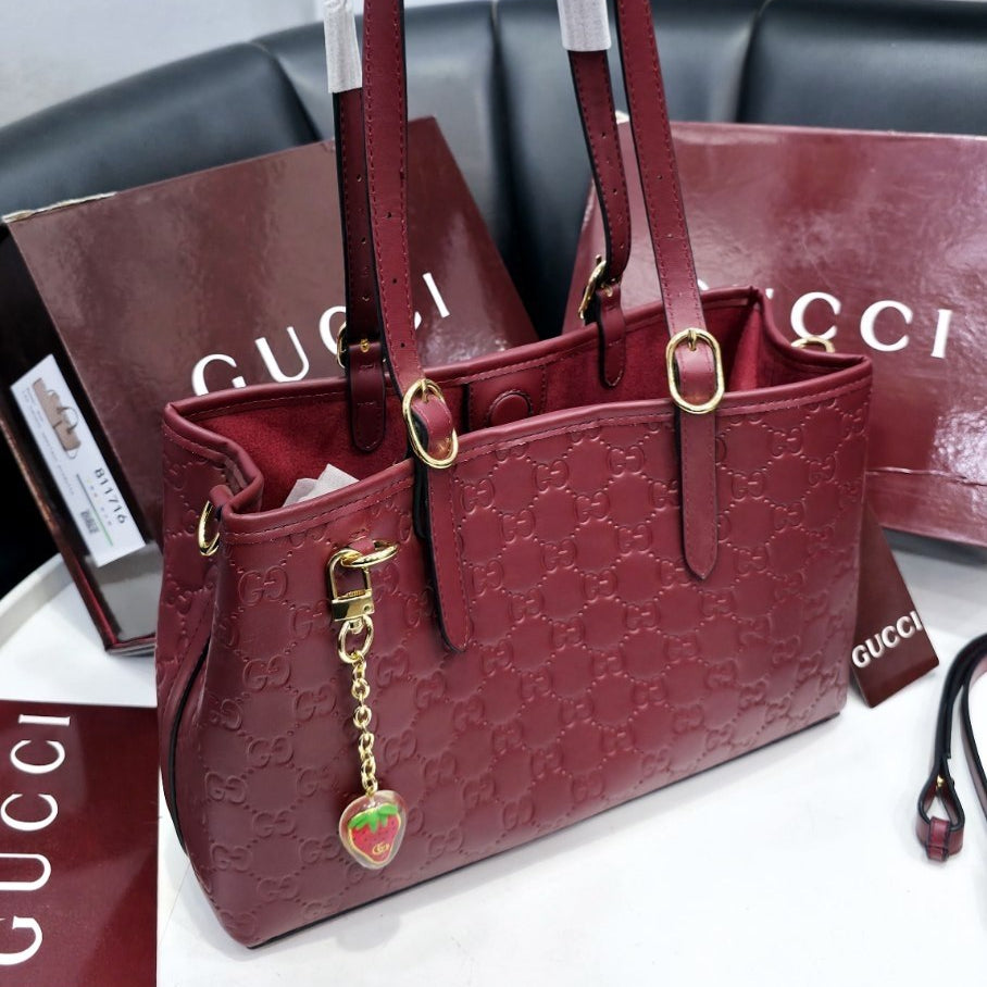 Gucci Mirror Original Embossed PU Leather Handbag 🍓👜