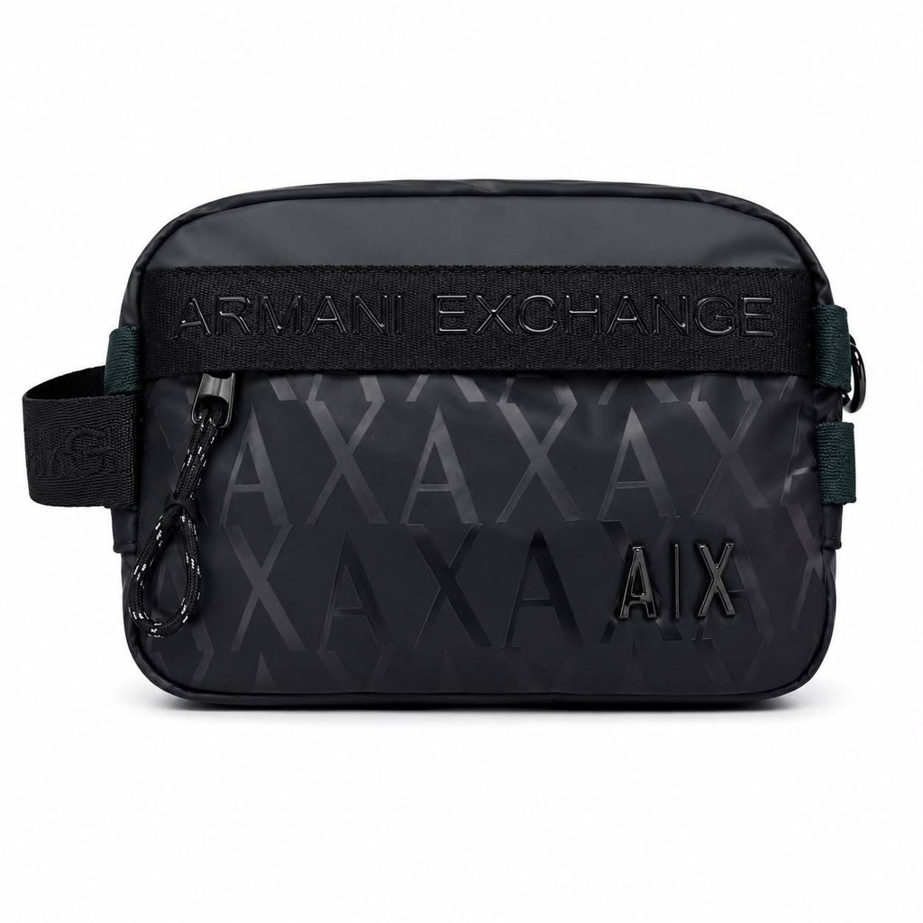 Armani Exchange Logo Pattern Crossbody Bag in Black