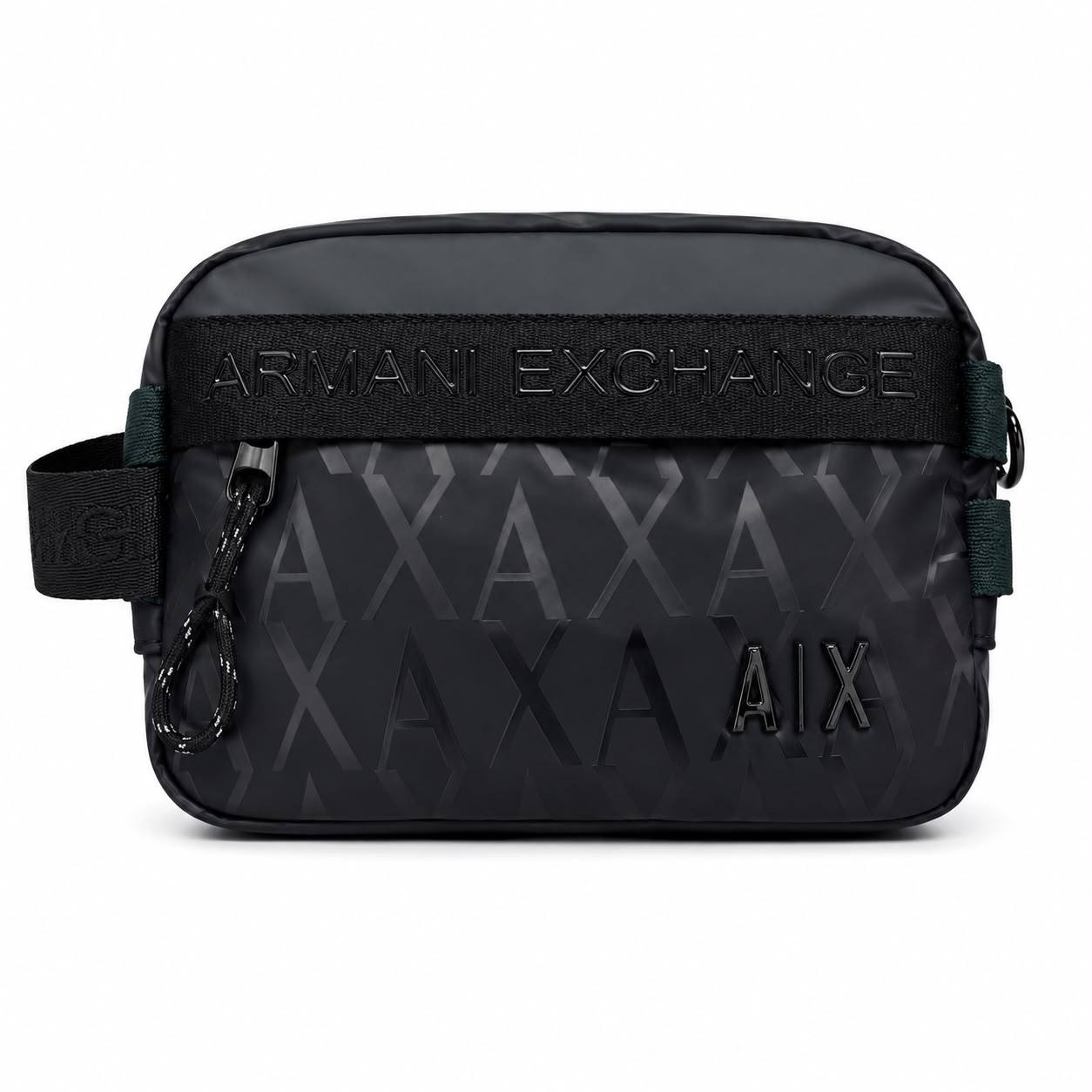 Armani Exchange Logo Pattern Crossbody Bag in Black