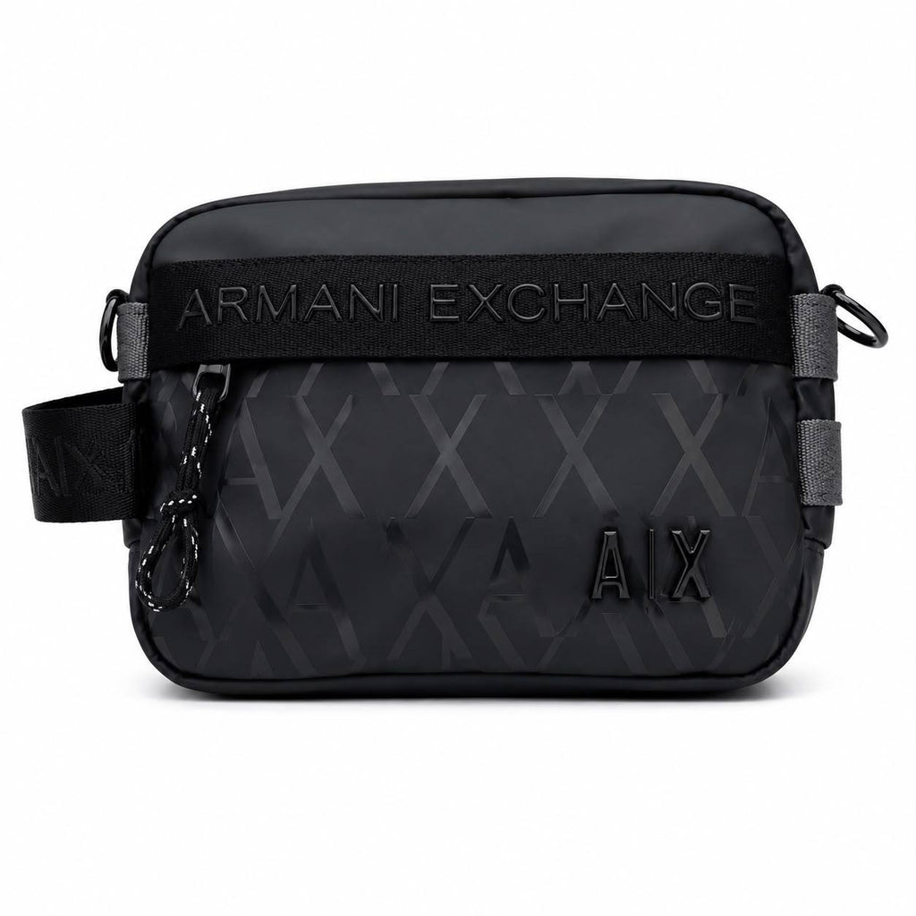 Armani Exchange Logo Pattern Crossbody Bag in Black