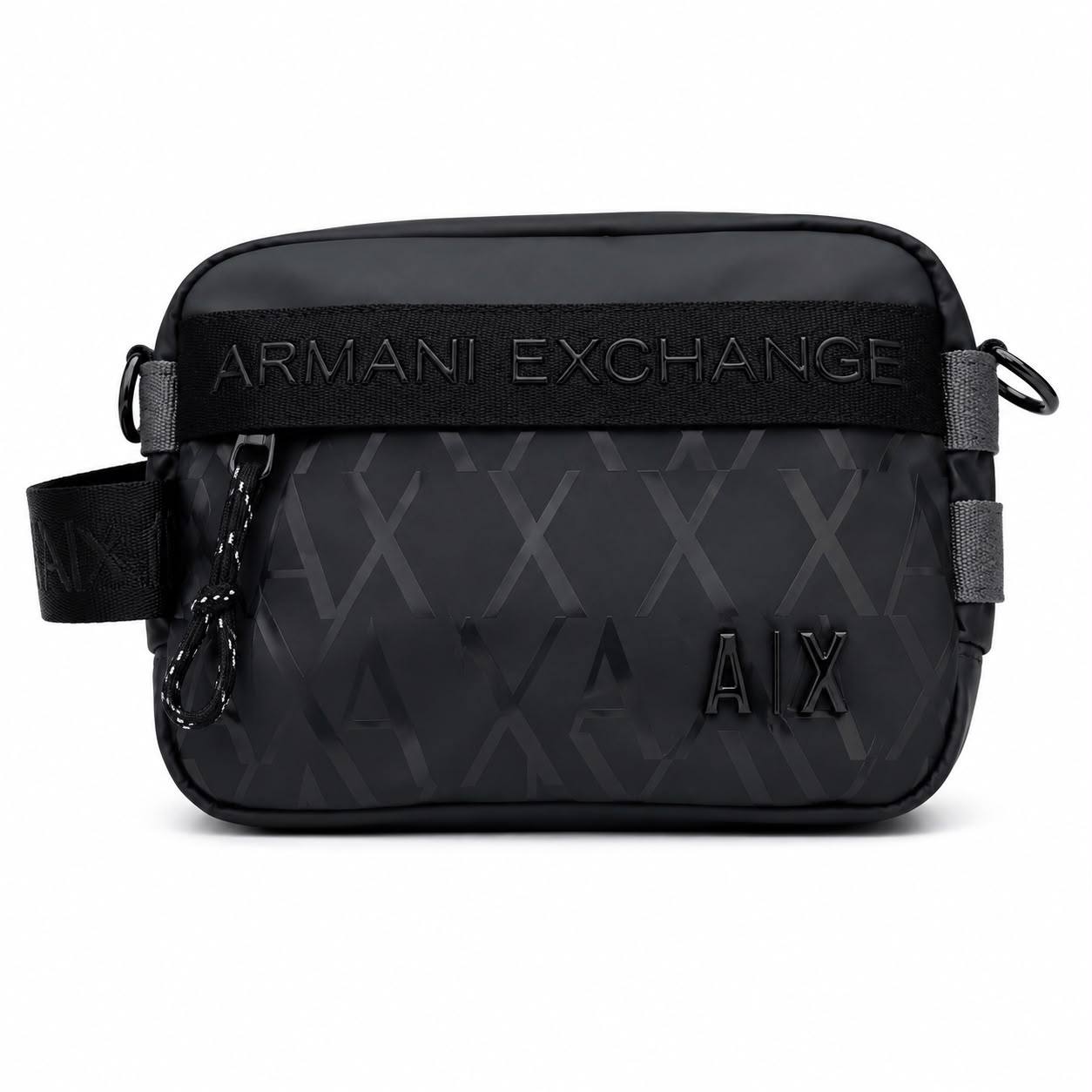 Armani Exchange Logo Pattern Crossbody Bag in Black