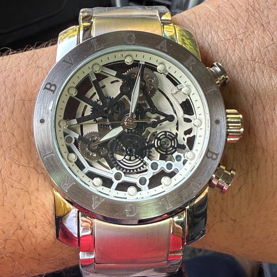 Bvlgari Swiss Design Stainless Steel Silver Men Watch
