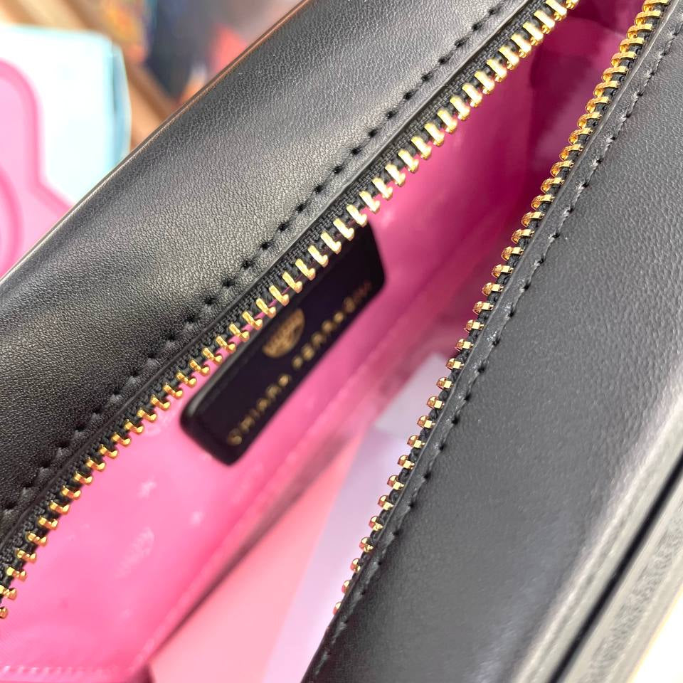 Chiara Ferragni Signature Crossbody Bag with Patterned Strap