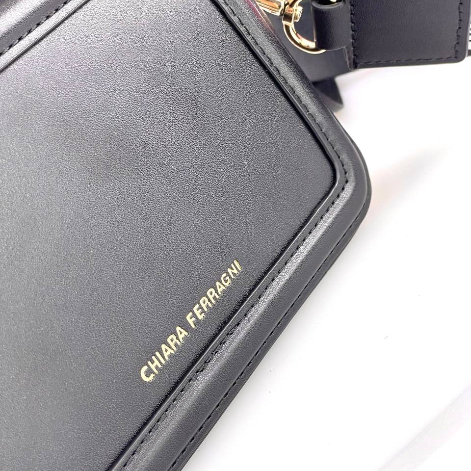 Chiara Ferragni Signature Crossbody Bag with Patterned Strap