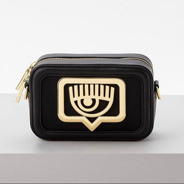 Chiara Ferragni Signature Crossbody Bag with Patterned Strap