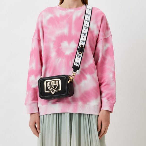 Chiara Ferragni Signature Crossbody Bag with Patterned Strap