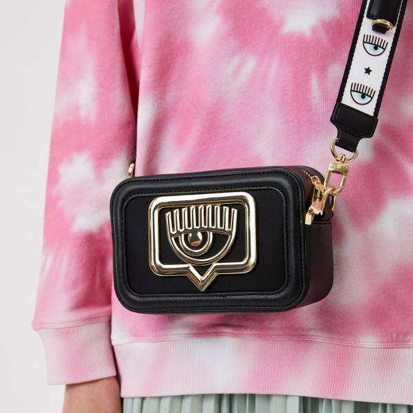 Chiara Ferragni Signature Crossbody Bag with Patterned Strap