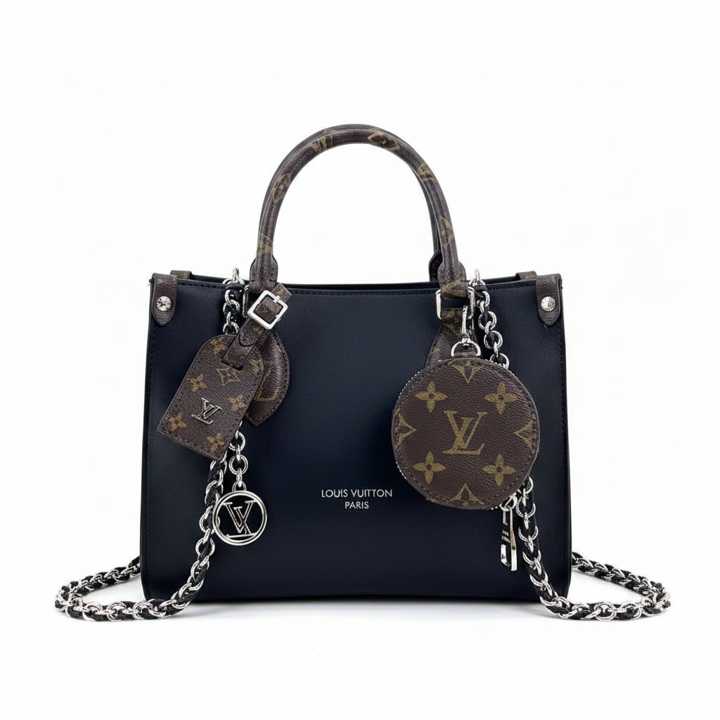 Signature Monogram Accent Tote Bag with Detachable Coin Purse