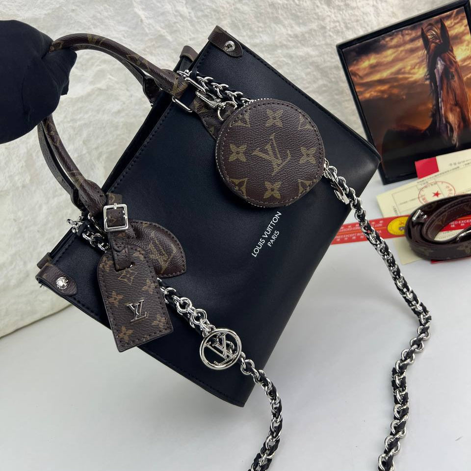 Signature Monogram Accent Tote Bag with Detachable Coin Purse